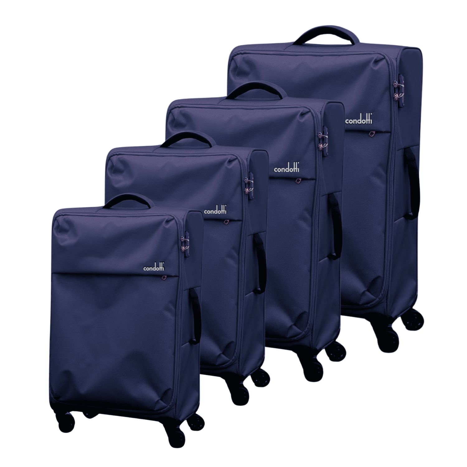 Condotti Stratos 4 Piece Suitcase Set Durable Spinner Luggage